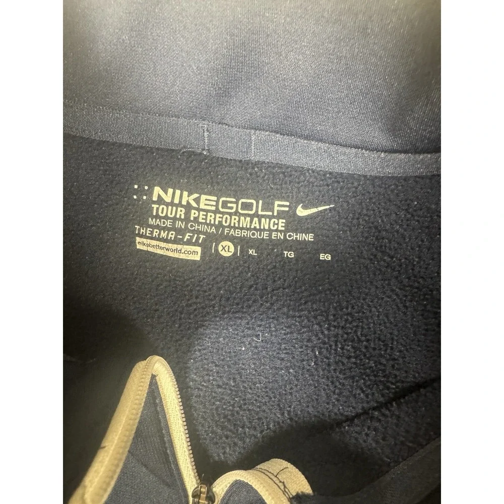 NikeGolf Tour Performance Blue XL Long Sleeve 1/4 Zip Dri Fit Mock Active Pocket